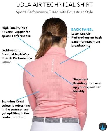 Lola-Air Technical Horse Riding Shirt Coral